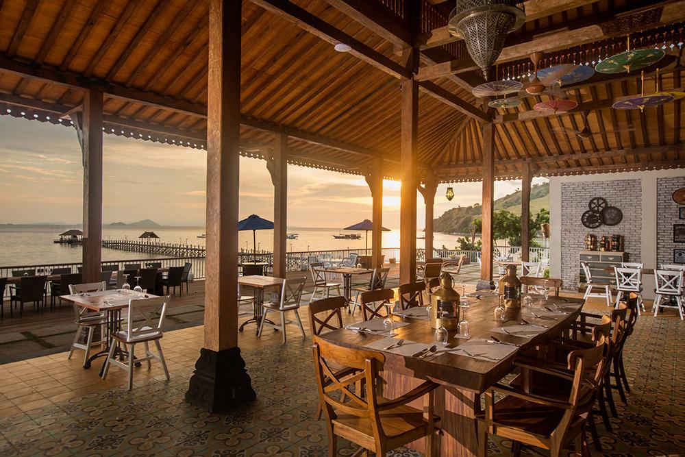 Restaurant im Plataran Komodo Resort, Flores, Indonesien Inselhopping