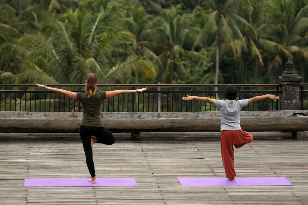 Yoga, Hotel Plataran Borobudur, Java, Indonesien