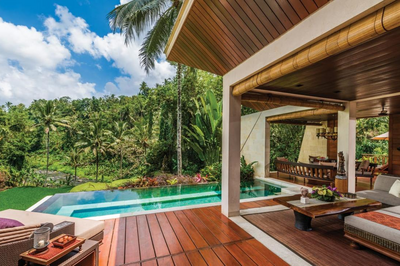 Außenbereich Villa, Four Seasons Bali at Sayan, Ubud, Indonesien Rundreise