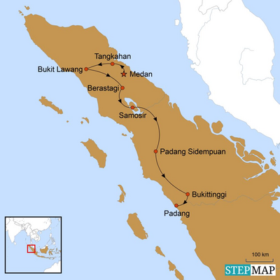 Sumatra Rundreise, Reiseroute, Indonesien