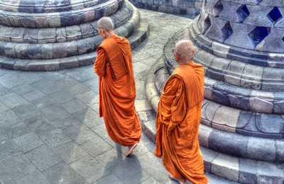 Mönche am Borobudur