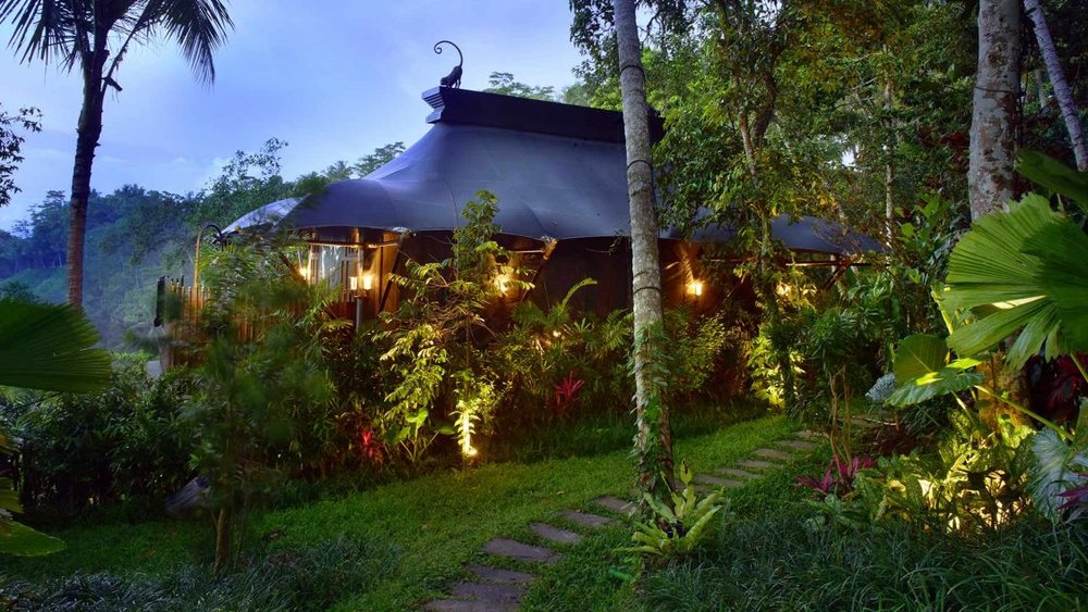 Gartenanlage, Capella Ubud, Indonesien Rundreise